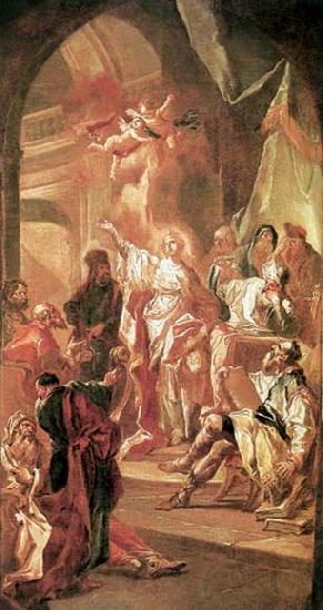 Kracker, Johann Lucas The Dispute between St Catherine of Alexandria and the Philosophers Norge oil painting art